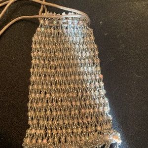 Victorian Golden Beaded  Reticule (Purse) Drawstring